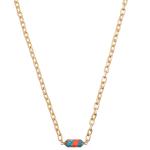 Minimalist Paper Clip Chain Link Necklace Set With Gold Plated Hexagon Faceted