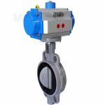 Wafer Type Air Actuated Butterfly Valve With Double Acting Or Spring Return