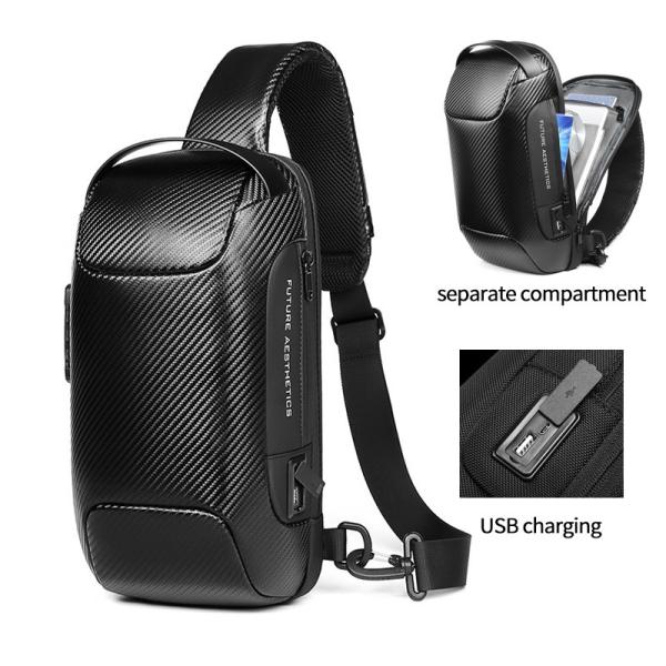 Factory wholesale anti theft waterproof custom men fashion shoulder chest