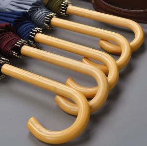Wholesale Diameter 112CM Pongee Auto Open Straight Umbrella With Wooden J Handle from china suppliers
