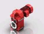 Bevel Helical Geared Motor Speed Reductor With Shaft Red Power Transmission