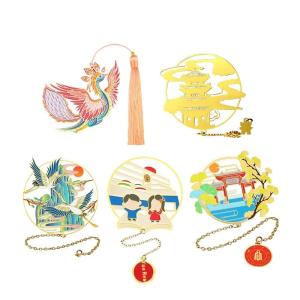 Wholesale Custom Enamel Tassels Metal Bookmarks Letterpress Printing from china suppliers