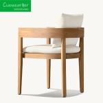 Modern Teak Wood Armchair With Fabric Cushion Dining Chair Dining Table Teak for