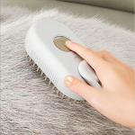 Pet Hair Removal Steam Brush Grooming 3 In 1 Folder Handle Comb De-fluffing Cat