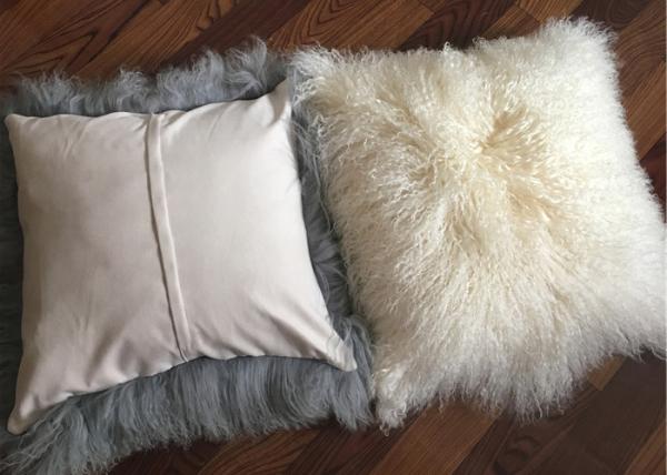 16" mongolian sheepskin pillow Sheepskin Wool Fur Leather Pillowcase Mongolian