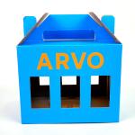 3 Bottle Packaging Beer Shipping Boxes Custom Size Blue Wine Glass Box With