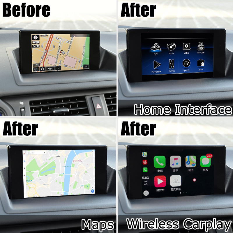 Lexus CT200h 2011-2019 Car Navigation Box 3GB RAM fast speed video interface carplay android auto