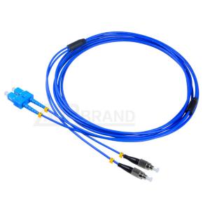 Wholesale SC/UPC to FC/UPC singlemode duplex 3.0mm blue Armored Optic Fiber Patch Cord from china suppliers