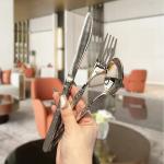 4 Users Customized Color Super Sharp Serrated Knife Gold Stainless Steel