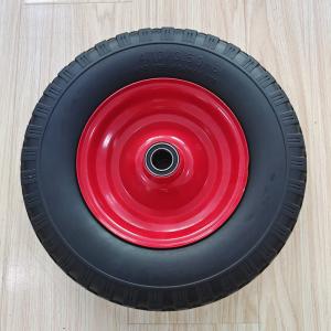 Wholesale 3.50-6 Tire Red Steel Rim Sack Barrow Rubber Pneumatic Trolley Wheels 10 Inch from china suppliers