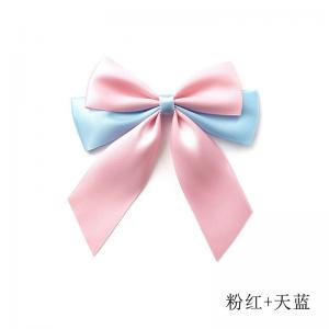 China Free Sample Christmas Customized Self adhesive Pre tie Satin Ribbon Bows For Food Baskets Gift Set Packing on sale