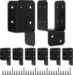 Carbon Steel Mounting Joist Hanger Brackets Black 16pcs For 2x4 Post To Wood