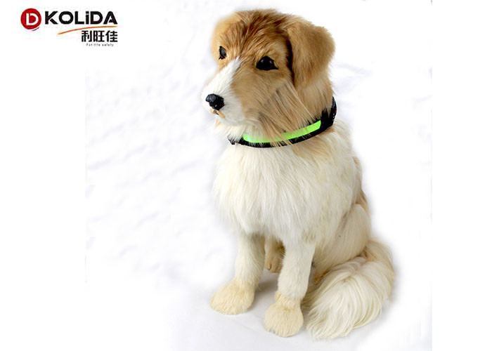 3 Colors Adjustable LED Dog Collar , Flashing Luminous Dog Collars Outdoor