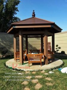 China WPC DIY hexagonal gazebo in Kuwait -wood plastic composites material 5.3m*4.6m*3.9m (17ft.*15ft.*13ft.) on sale
