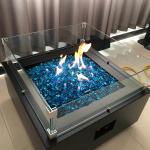 800mm Patio Propane Garden Gas Fire Pits Table ISO Garden Glass Fire Pit