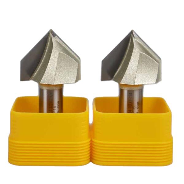 Arden Tideway CNC Bit Tools 1/2 Shank 90 Degree V Type Carbide CNC Woodworking Router Bits Wood Milling Cutter V Bit