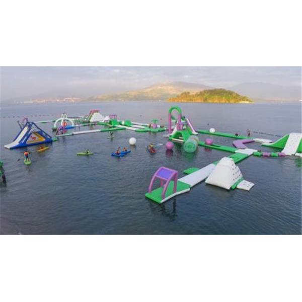 Outdoor Inflatable Floating Water Park Games / Inflatable Sea Waterpark For Hot Summer