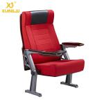 Public Interior PU / Wooden Armrest Auditorium Chairs With Folded ABS Writing