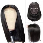 Wear and Go Glueless Wig Bob Straight Pre Cut Lace 4x4 Front closure Human Hair