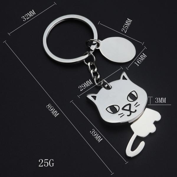 Custom Metal Zinc Alloy Stylish Cat Shape Key Ring Metal Key Ring Cat Key Ring