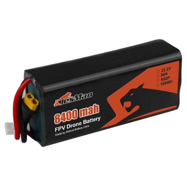 22.2V 6S2P P42A Battery Pack for FPV 7inch Drone , Molicel 8400mAh Low
