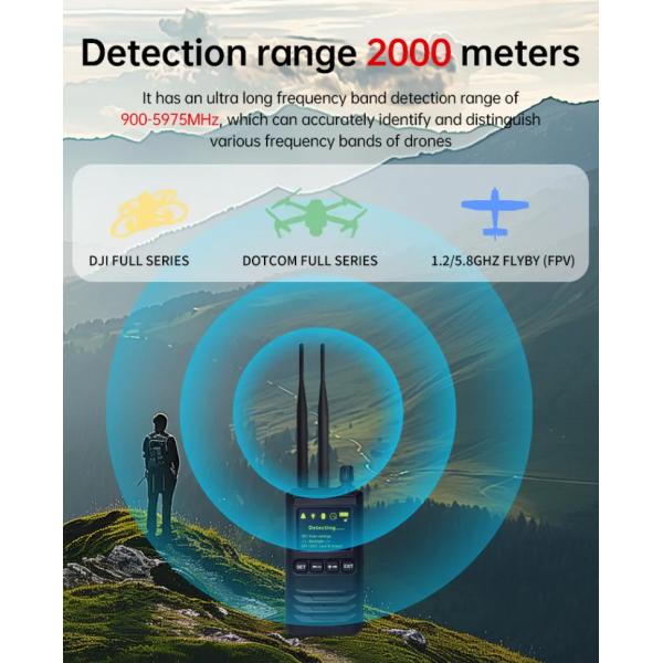 2.4G 5.8g Hand Drone Detector for System Long Distance Signal Detector