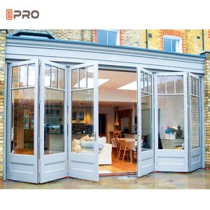 Wholesale Customized Large Pella Sliding Glass Patio Doors Aluminium Bifold Glass Door from china suppliers