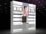 LED Light Cosmetic Display Shelves Cosmetic Store Fixtures With Stoving Varnish