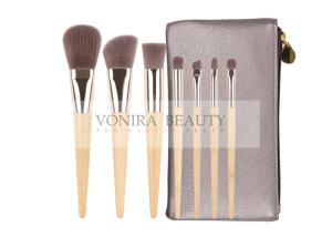 Wholesale 7pcs Wood Handle And Silver Color Ferrule Professional Makeup Brushes Kit from china suppliers