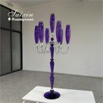 ZT-593B Saixin Large 7 Arms Crystal Candelabra Chic Smoke Gray Colored For