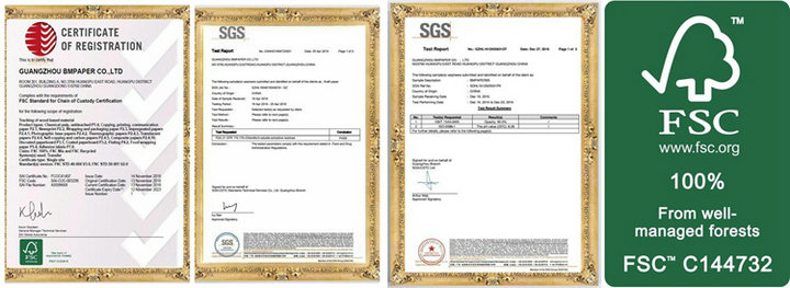 FSC 100 % Pure Wood Pulp White PE Coated Paper For Making Cup Plate 300gsm