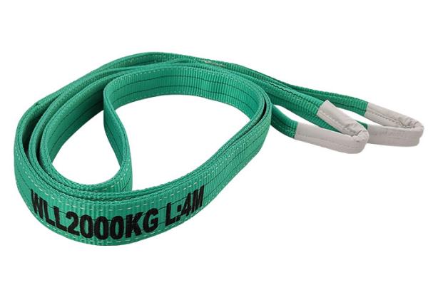 One Way Belt Green Color Webbing Lifting Slings Flat Eye Web Sling TUV
