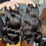 Raw Virgin Human Hair Bundle Unprocessed No Tangle No Shedding Double Drawn Hair