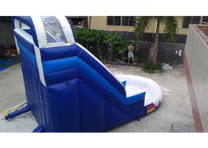 Wholesale Small Blue Commercial Inflatable Water Slide , PVC iInflatable Water Slide With Pool from china suppliers