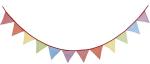 Triangle Rainbow 100 Cotton Flag Line For Festive Party