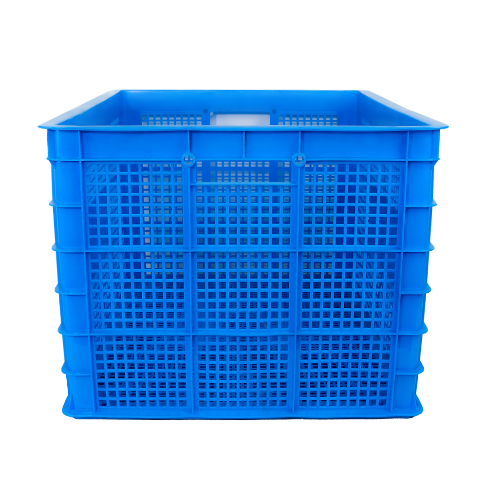 Mesh Style Rectangular PP Crate for Customized Color Industrial Stackable Storage