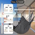 Hammock Chair Hanging Rope Swing - Max 500 Lbs - 2 Cushions Included - Steel