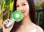 Rechargeable Portable Battery Powered Fan , Battery Operated Table Fan With Led