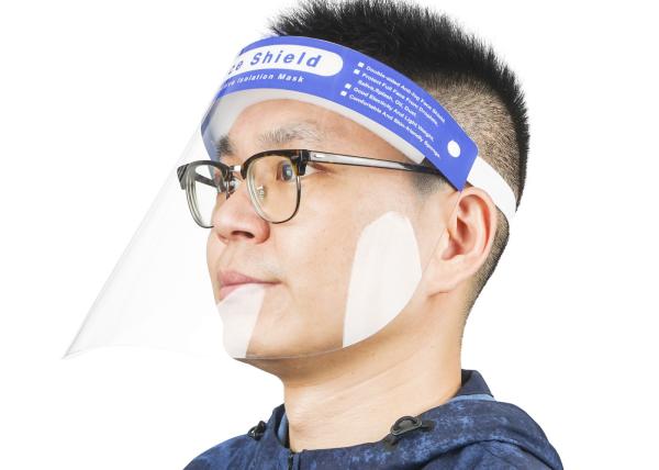 Elastic Band Clear Safety Face Shield , Portable Large Area Fluid Resistant Full