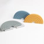 Custom BPA Free Baby Silicone Rainbow Teether Toys 9.2*4.5*0.7cm