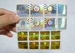 Polyester Film Custom 3d Hologram Stickers , Golden Laser Hologram Sticker