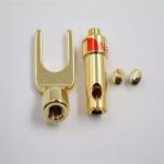 Multiscene Nakamichi Gold Plated Banana Plugs Y Spade Silver Color