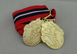 Wholesale Red White Black Long Ribbon Medals Iron Die Stamping Gold Plating 2.0mm Thickness from china suppliers