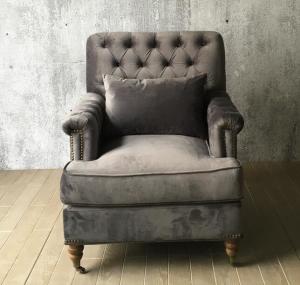 China Fabric upholstery oak wood hotel lounge chair/single sofa/living room single sofa on sale