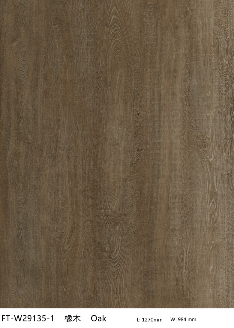 GKBM FT-W29135-1 1220mm Anti-slip Wear Resistance Brown Oak Splicing Wood Grain Stone Vinyl Composite Click SPC Flooring