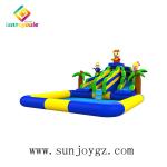 Cartoon Water Slide Inflatable Water Park Funny Swimming Pool use Commercial