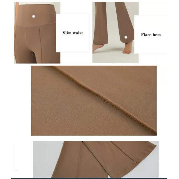 coffee Flared Yoga Pants Women Summer Hip Lifting Nude Casual Leggings