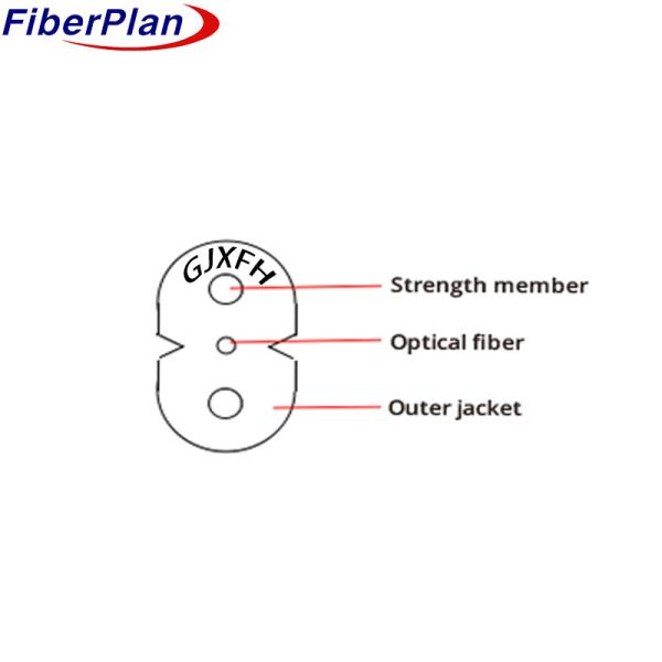 GJXH/GJFXH Fiber G652.D Single Core FTTH Drop Cable With Messenger 40-75