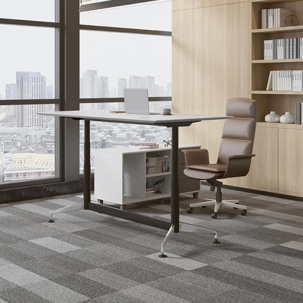 Electric Height Adjustable Office Table Wood Standing Desk With Drawers