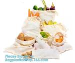 Recycled grocery shopping fruit reusable produce bag organic cotton mesh bag,100